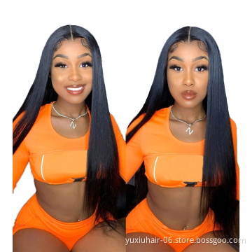Natural color  Brazilian Human Hair T lace HD Transparent Lace Front Wigs with Pre-Plucked Virgin hair Wigs For Black Women